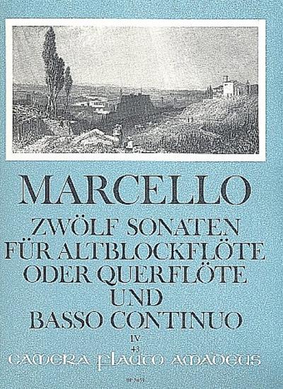 12 Sonaten op.2 Band 4 (Nr.10-12)für Altblockflöte (Flöte) und Bc