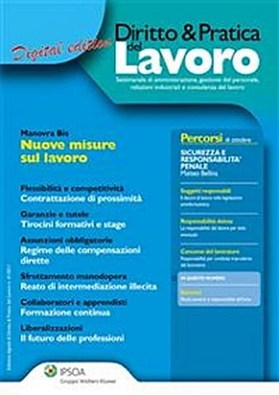 Manovra bis: nuove misure sul lavoro