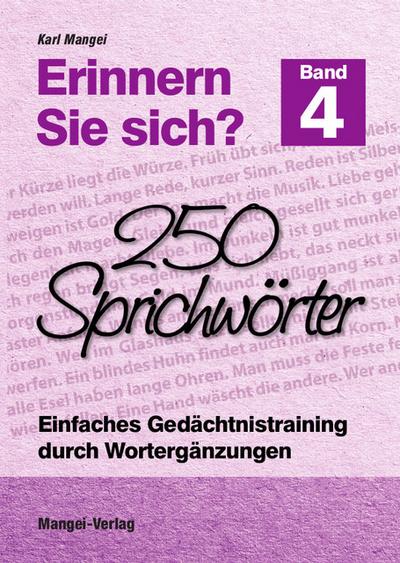 Erinnern Sie sich? 4 - 250 Sprichwörter