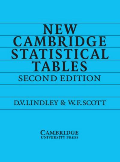 New Camb Statistical Tables 2ed