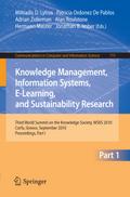 Knowledge Management, Information Systems, E-Learning, and Sustainability Research