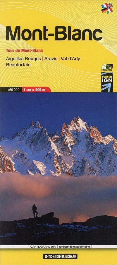 Libris Wanderkarte 02. Mont Blanc - Aiguilles Rouges - Aravis - Val D'arly - Beaufortain 1 : 60 000 - Collectif