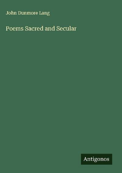 Poems Sacred and Secular