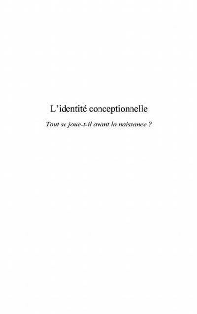 L’identite conceptionnelle