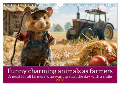 Funny charming animals as farmers (Wall Calendar 2026 DIN A4 landscape), CALVENDO 12 Month Wall Calendar
