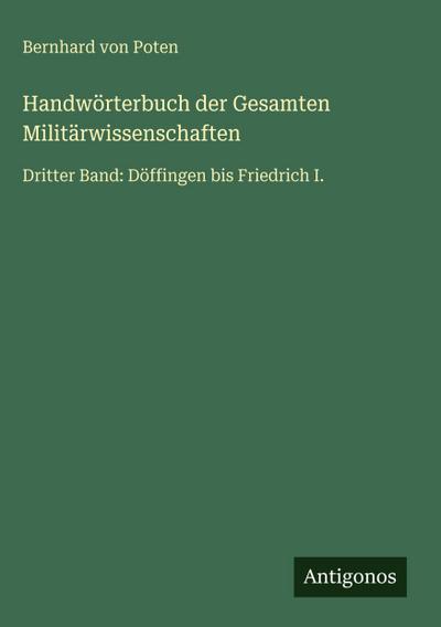 Handwörterbuch der Gesamten Militärwissenschaften