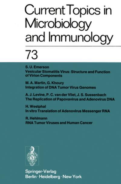 Current Topics in Microbiology and Immunology / Ergebnisse der Mikrobiologie und Immunitätsforschung