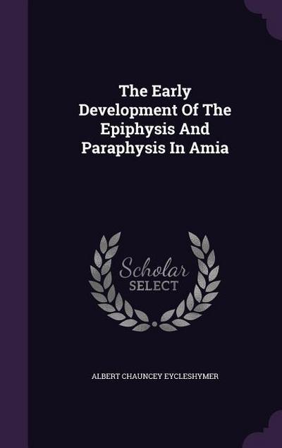 The Early Development Of The Epiphysis And Paraphysis In Amia