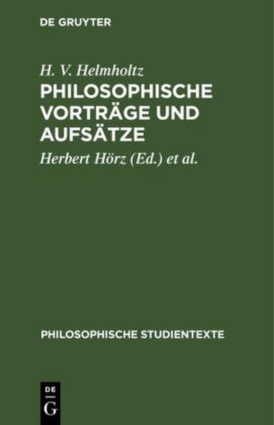 Philosophische Vorträge und Aufsätze