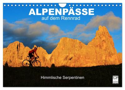 Alpenpässe auf dem Rennrad "Himmlische Serpentinen" (Wandkalender 2026 DIN A4 quer), CALVENDO Monatskalender