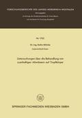 Untersuchungen über die Behandlung von cyanhaltigen Abwässern auf Tropfkörper