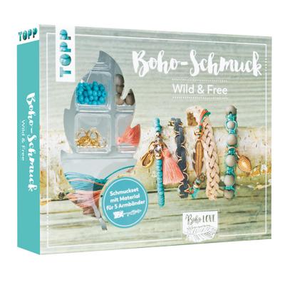 Boho-Schmuckset Wild & Free (Türkis/Lachs)