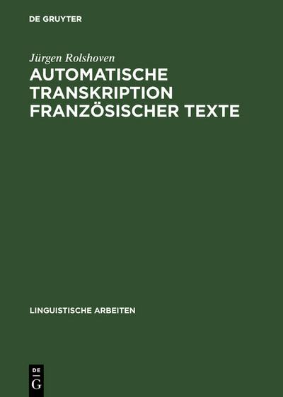 Automatische Transkription französischer Texte