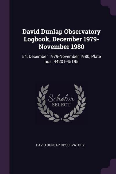 David Dunlap Observatory Logbook, December 1979-November 1980