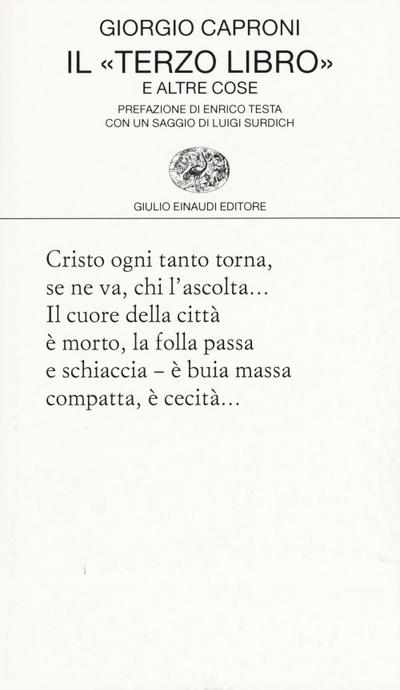 Il ’terzo libro’ e altre cose