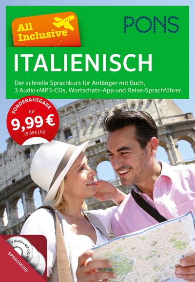 PONS All Inclusive Italienisch - Der schnelle Sprachkurs für Anfänger: Mit Buch, 3 Audio+MP3-CDs, Wortschatz-App und Reise-Sprachführer