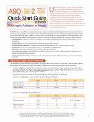 Asq(r) Se-2 Quick Start Guide in French