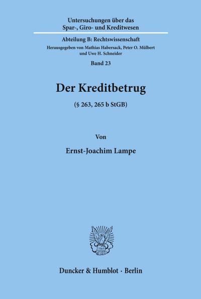 Der Kreditbetrug (§ 263, 265 b StGB).