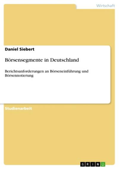 Börsensegmente in Deutschland
