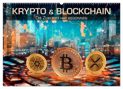 Krypto und Blockchain (Wandkalender 2026 DIN A2 quer), CALVENDO Monatskalender