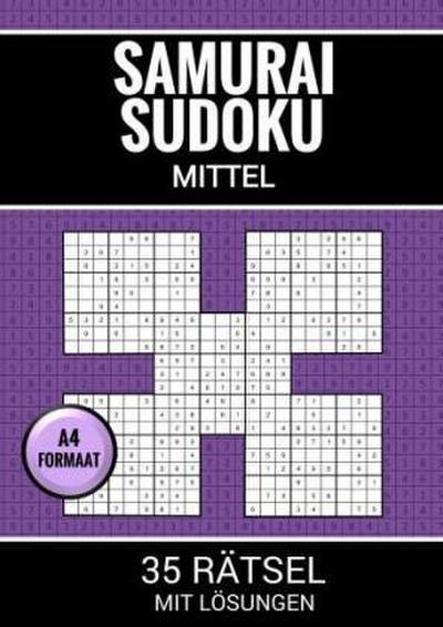 Samurai Sudoku Mittel - 35 Rätsel mit Lösungen