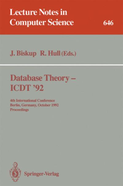 Database Theory - ICDT ’92