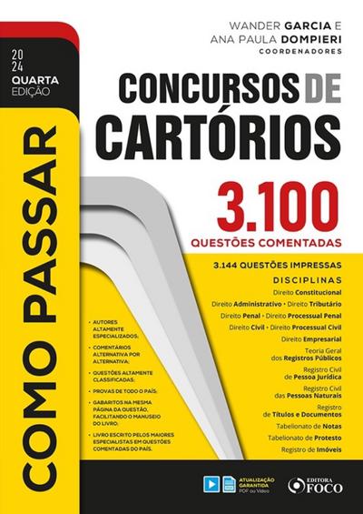 Como Passar em Concursos de Cartórios - 4ª Ed - 2024