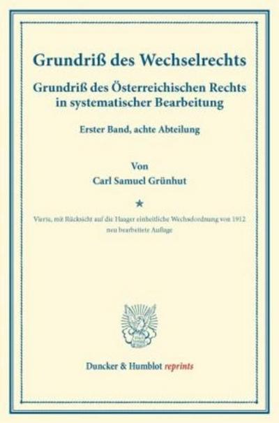 Grundriß des Wechselrechts.