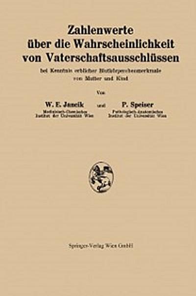 Zahlenwerte über die Wahrscheinlichkeit von Vaterschaftsausschlüssen