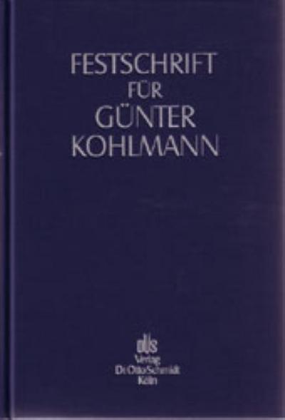 Festschrift für Günter Kohlmann zum 70. Geburtstag