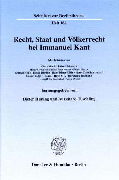 Recht, Staat und Völkerrecht bei Immanuel Kant.