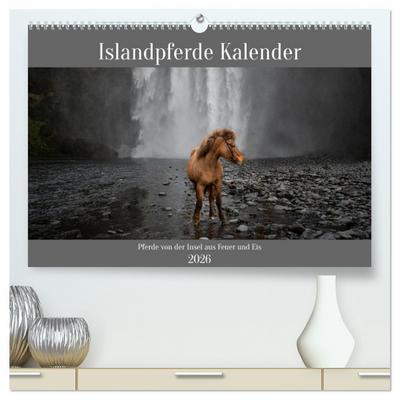 Islandpferde Kalender - Pferde von der Insel aus Feuer und Eis (hochwertiger Premium Wandkalender 2026 DIN A2 quer), Kunstdruck in Hochglanz