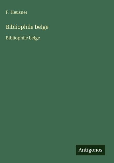 Bibliophile belge