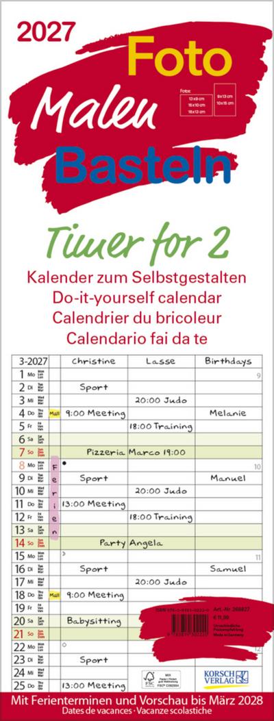 Foto-Malen-Basteln Timer for 2 2027