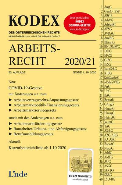 KODEX Arbeitsrecht 2020/21 (Kodex des Österreichischen Rechts)