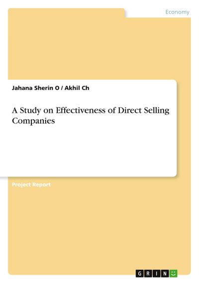 A Study on Effectiveness of Direct Selling Companies