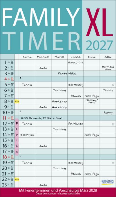 XL Family Timer 2027 