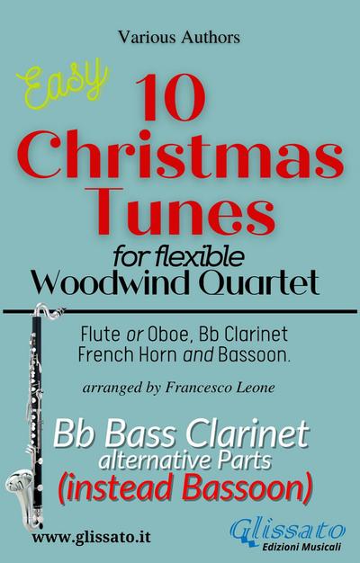 Bass Clarinet part (instead Bassoon) of "10 Christmas Tunes" for Flex Woodwind Quartet