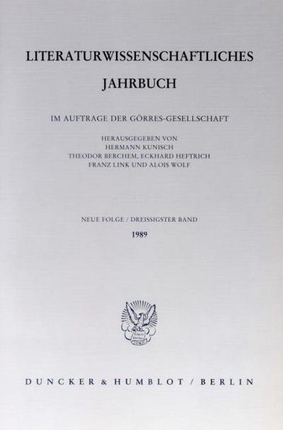 Literaturwissenschaftliches Jahrbuch