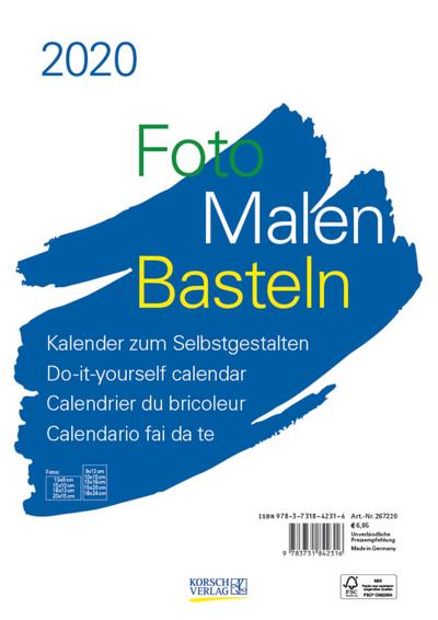 Foto-Malen-Basteln Bastelkalender A4 weiß 2020