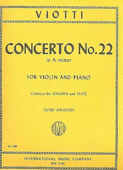 Concerto a minor no.22for violin and orchestra