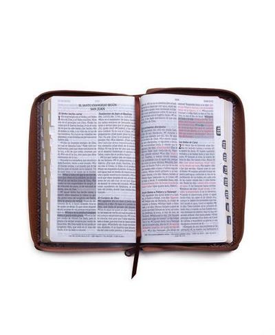Santa Biblia de Promesas Reina Valera 1960 / Tamaño Manual / Letra Grande / Piel Especial Con Índice Y Cierre / Café // Spanish Promise Bible Rvr60 / Handy Size / Large Print / Leathersoft with Index and Zipper / Brown