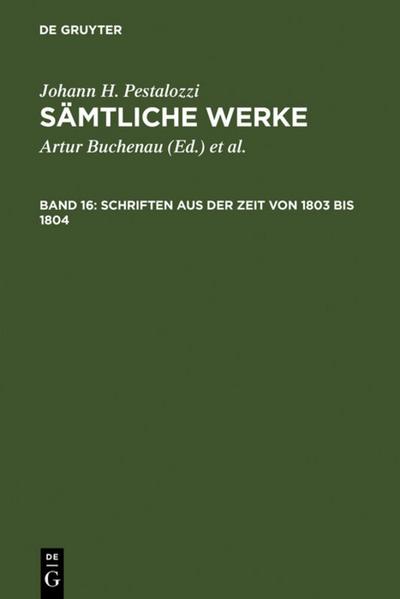 Schriften aus der Zeit von 1803 bis 1804