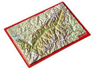 Valais. Wallis. Vallese, Reliefpostkarte