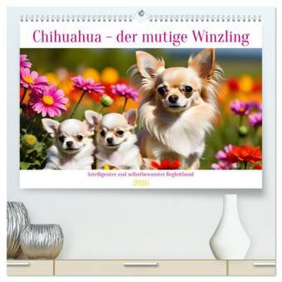 Chihuahua - der mutige Winzling (hochwertiger Premium Wandkalender 2026 DIN A2 quer), Kunstdruck in Hochglanz