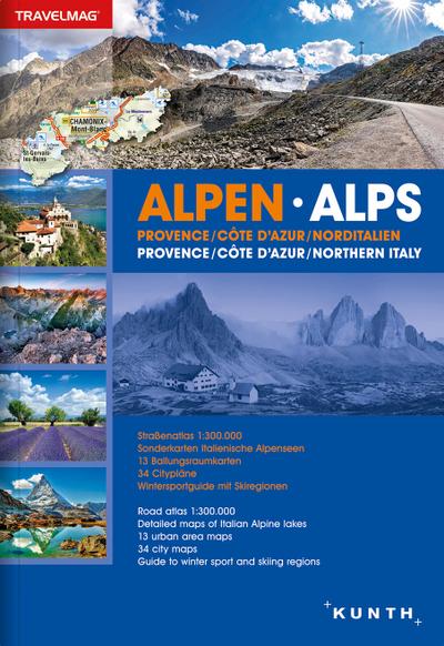 Reiseatlas Alpen / Provence / Cote D’Azur / Norditalien: 1:300000 (KUNTH Reiseatlanten)