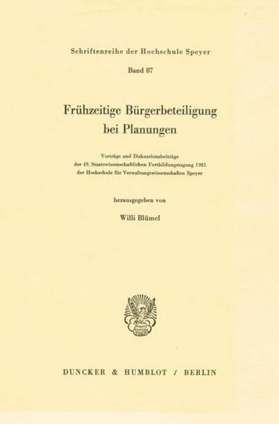 Frühzeitige Bürgerbeteiligung bei Planungen.