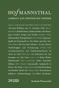 Hofmannsthal - Jahrbuch zur europäischen Moderne 29/2021