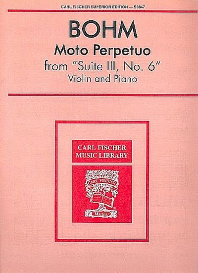 Moto perpetuo from Suite 3 No.6for violin and piano