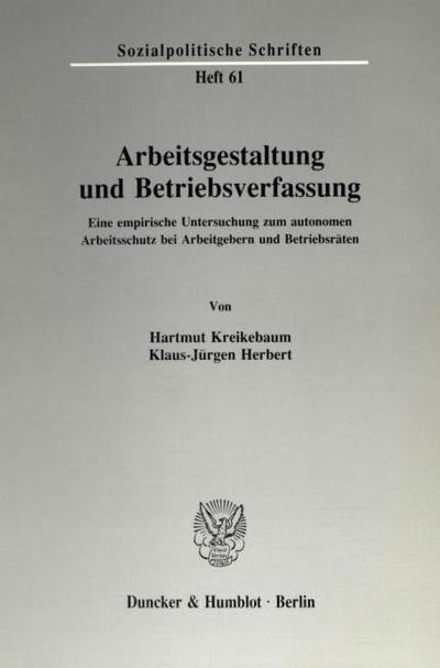 Arbeitsgestaltung und Betriebsverfassung.